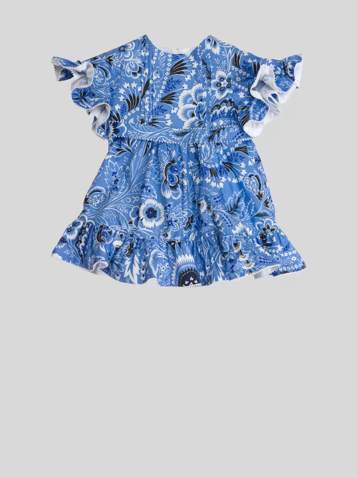 Bambino Etro ABITO CON BALZA E DISEGNI PAISLEY MONOCROMO PER NEONATI |