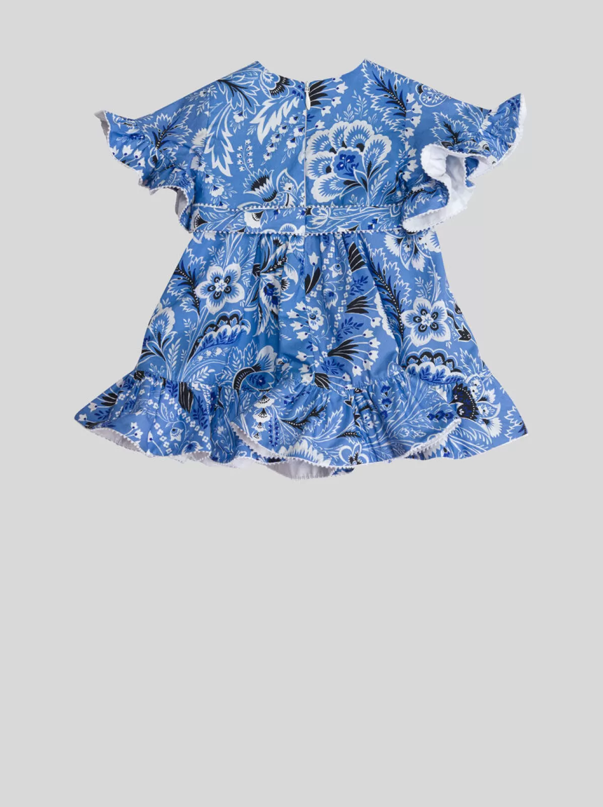 Bambino Etro ABITO CON BALZA E DISEGNI PAISLEY MONOCROMO PER NEONATI |