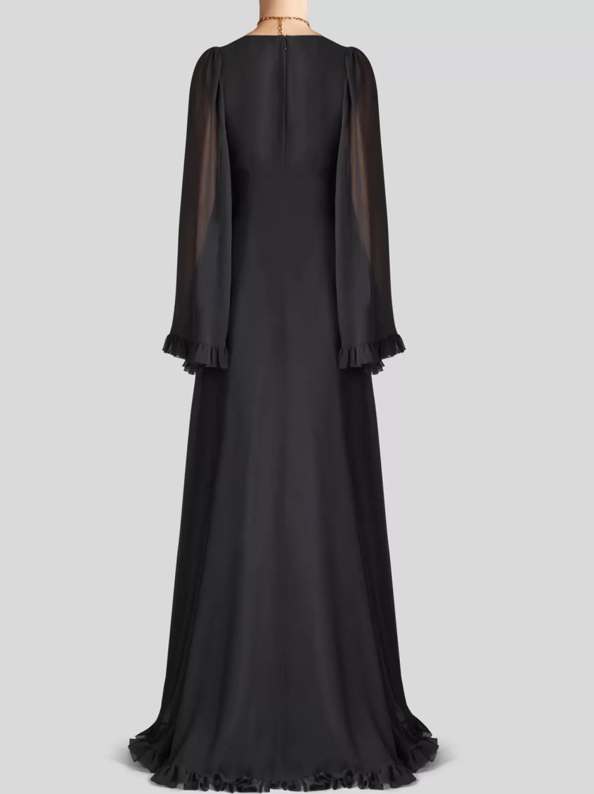 Donna Etro Abito In Georgette Con Ricamo Floreale | Donna | Blu |