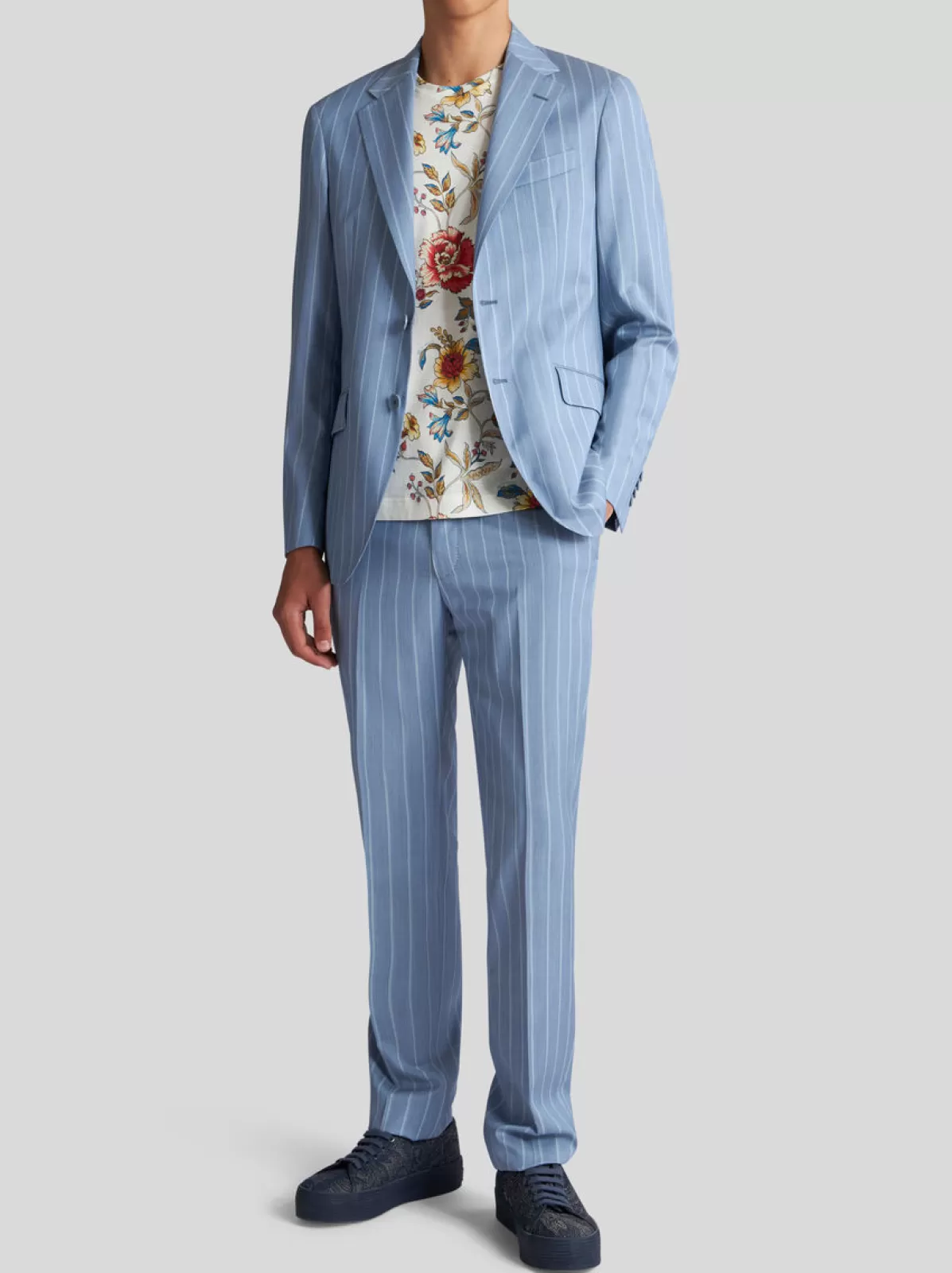 Uomo Etro ABITO IN LANA JACQUARD A RIGHE |