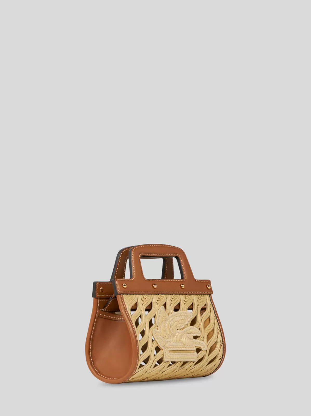 Donna Etro Borsa A Mano In Rafia Con Pegaso | Donna | |