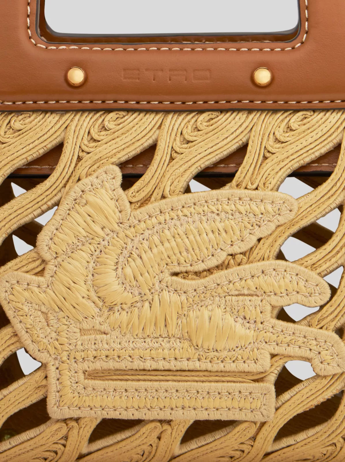 Donna Etro Borsa A Mano In Rafia Con Pegaso | Donna | |