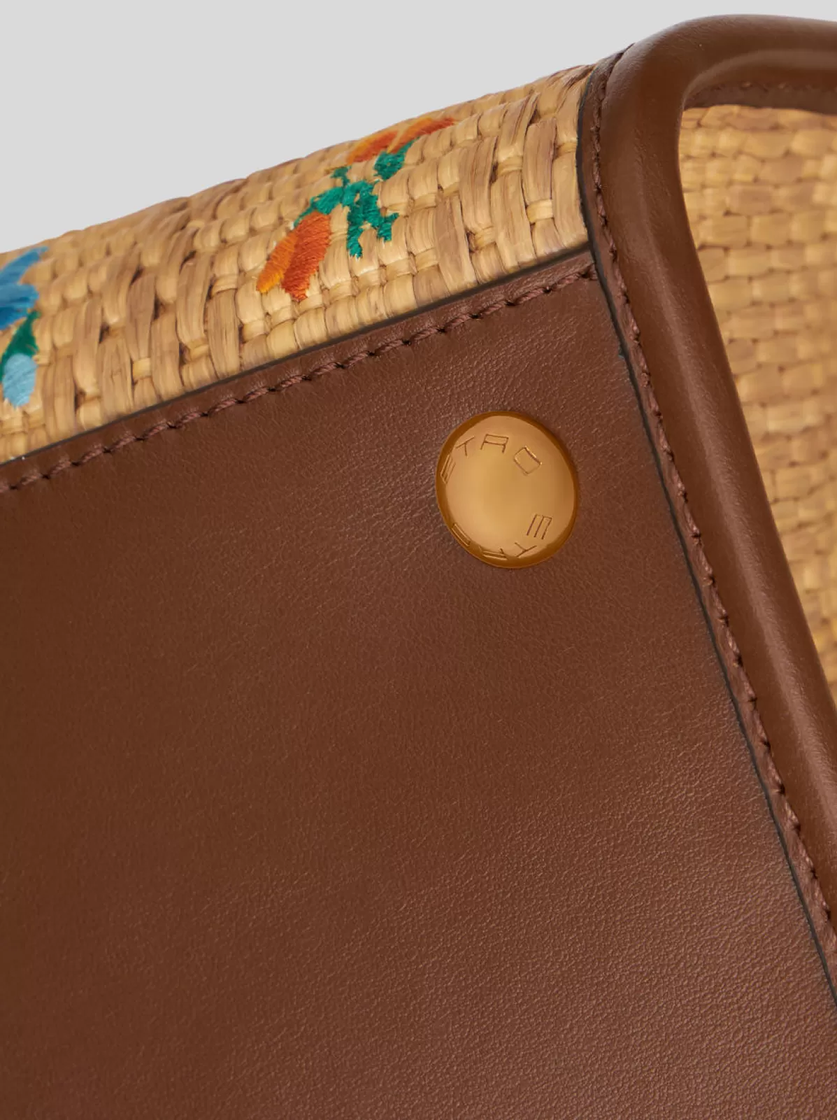 Donna Etro Borsa Love Trotter Grande In Rafia Con Ricami |