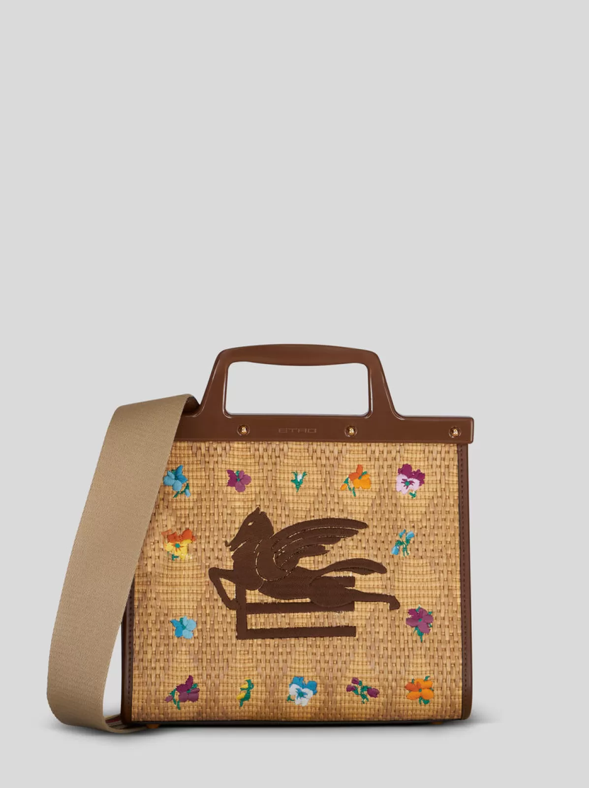 Donna Etro Borsa Nera Love Trotter Media In Rafia Da Donna |