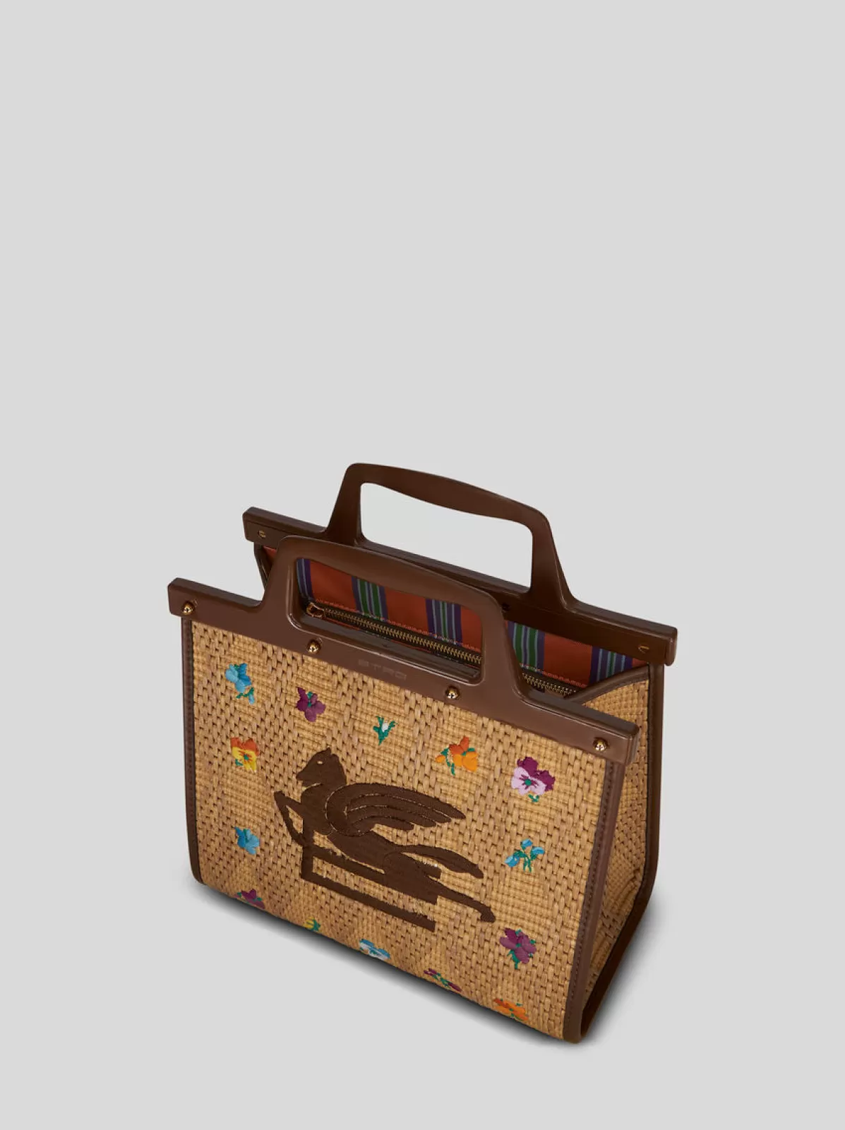 Donna Etro Borsa Nera Love Trotter Media In Rafia Da Donna |