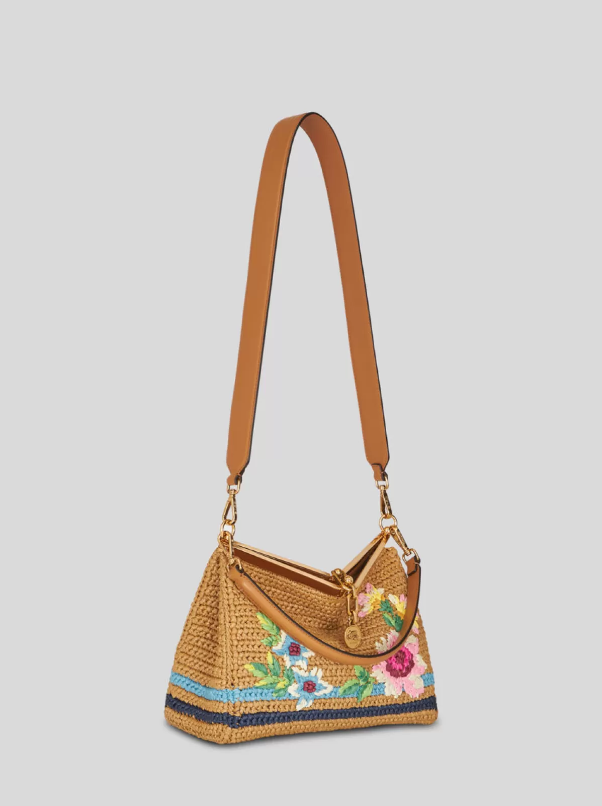 Donna Etro Borsa Vela Media In Rafia Da Donna |