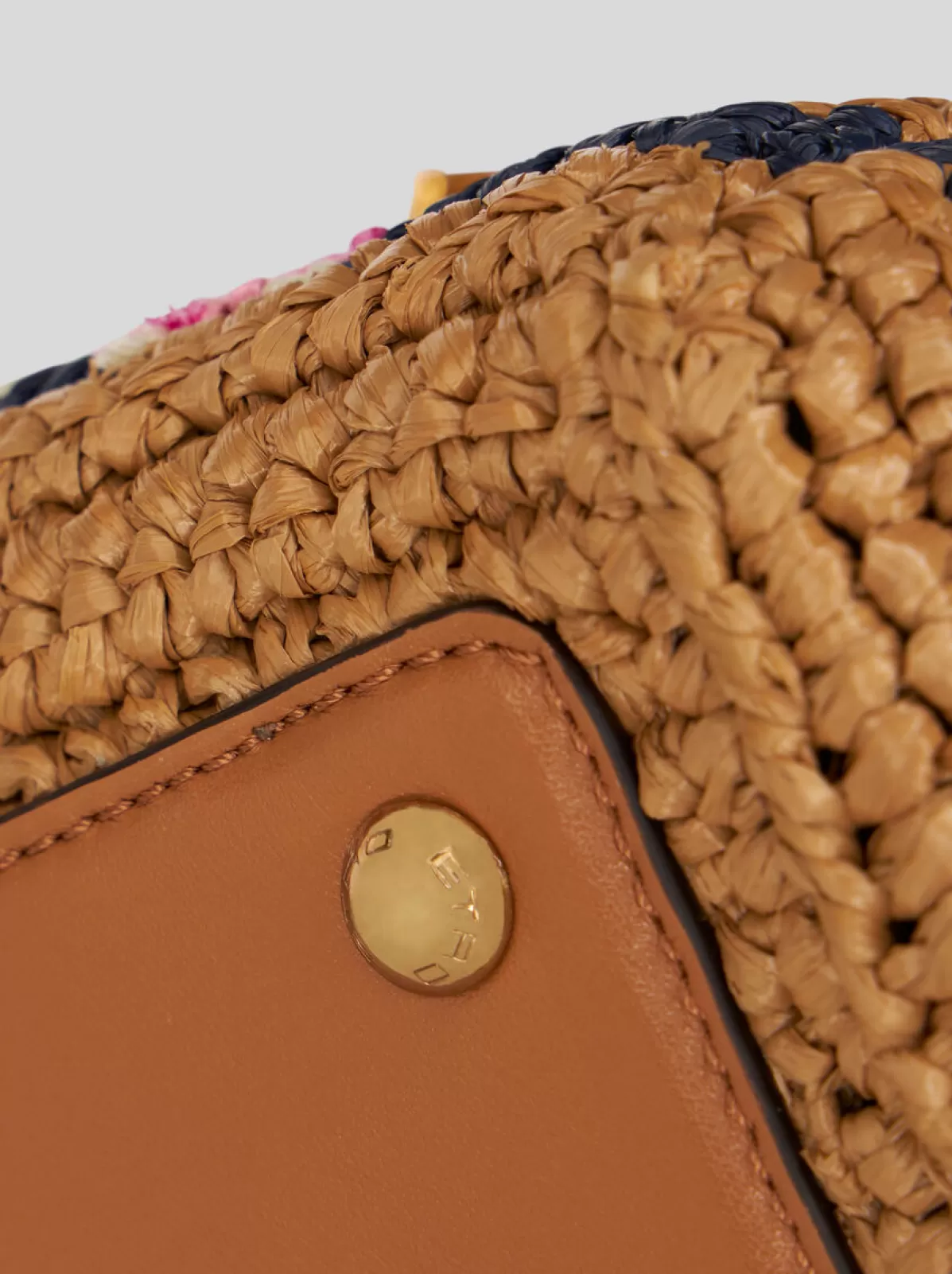 Donna Etro Borsa Vela Mini In Rafia Con Ricamo | Donna | Nero |