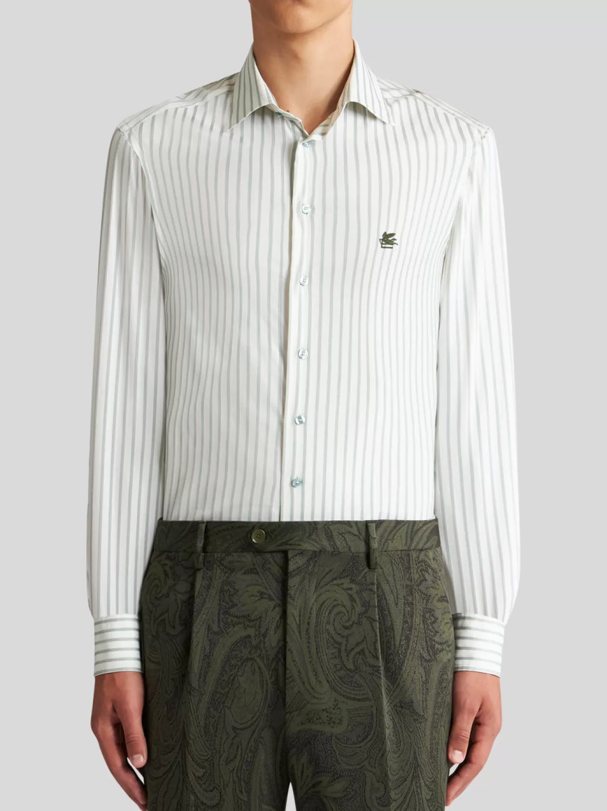 Uomo Etro CAMICIA A RIGHE CON LOGO |