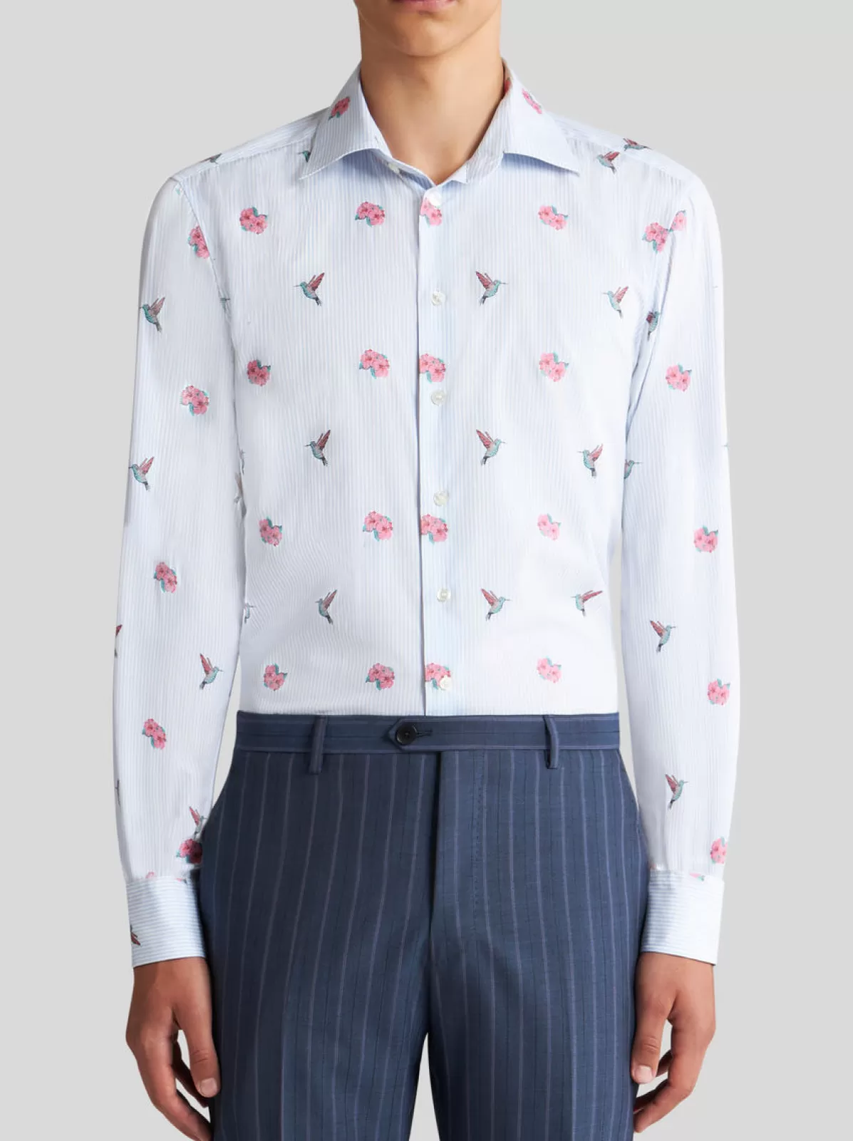 Uomo Etro CAMICIA A RIGHE CON MOTIVI JACQUARD |