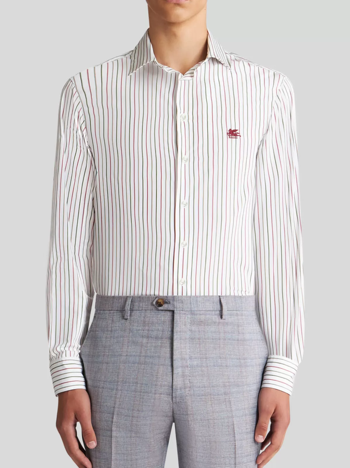 Uomo Etro CAMICIA A RIGHE MULTICOLOR CON LOGO |