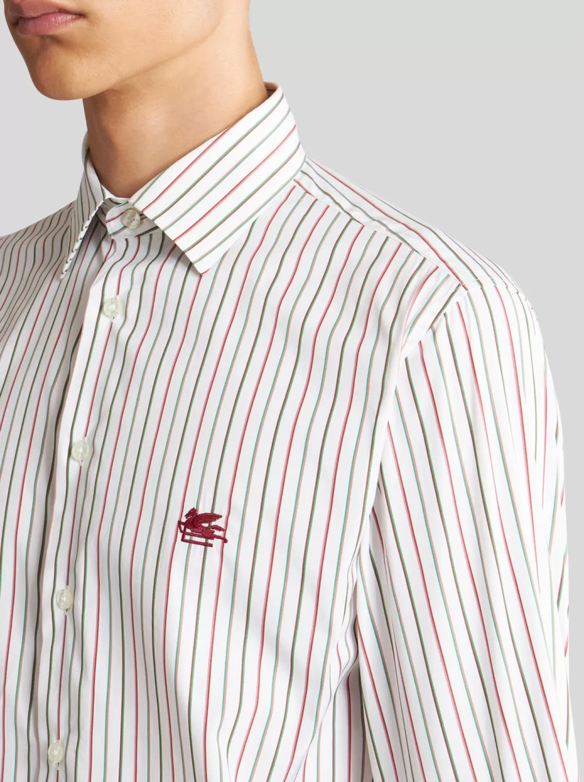 Uomo Etro CAMICIA A RIGHE MULTICOLOR CON LOGO |