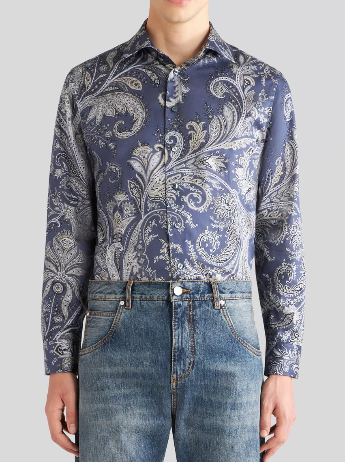 Uomo Etro CAMICIA IN COTONE CON MOTIVO PAISLEY |