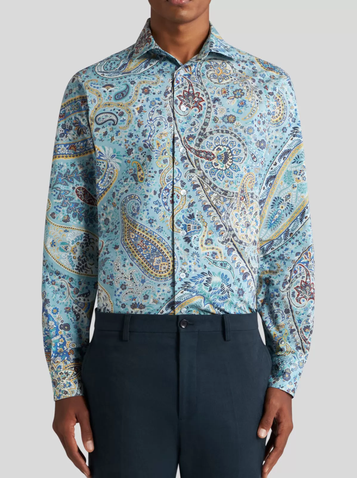 Uomo Etro CAMICIA IN COTONE CON MOTIVO PAISLEY |