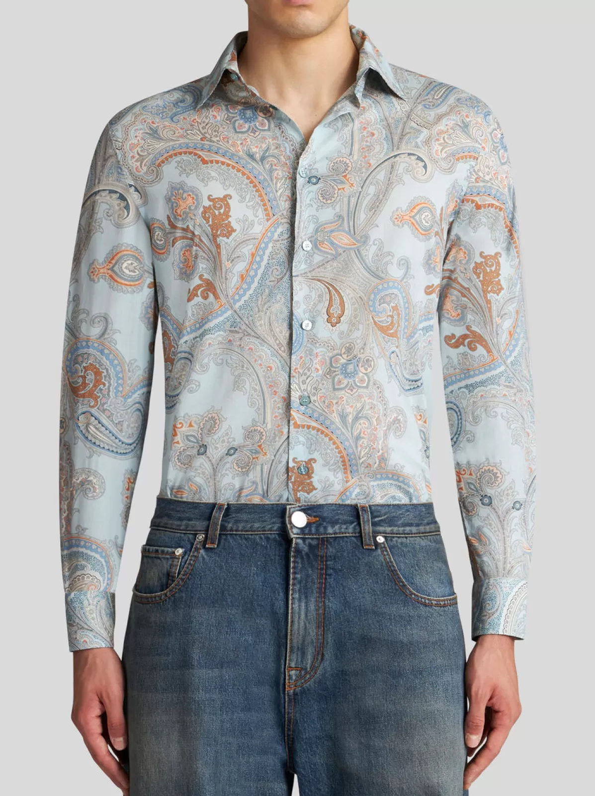 Uomo Etro Camicia In Cotone Paisley | Uomo | |