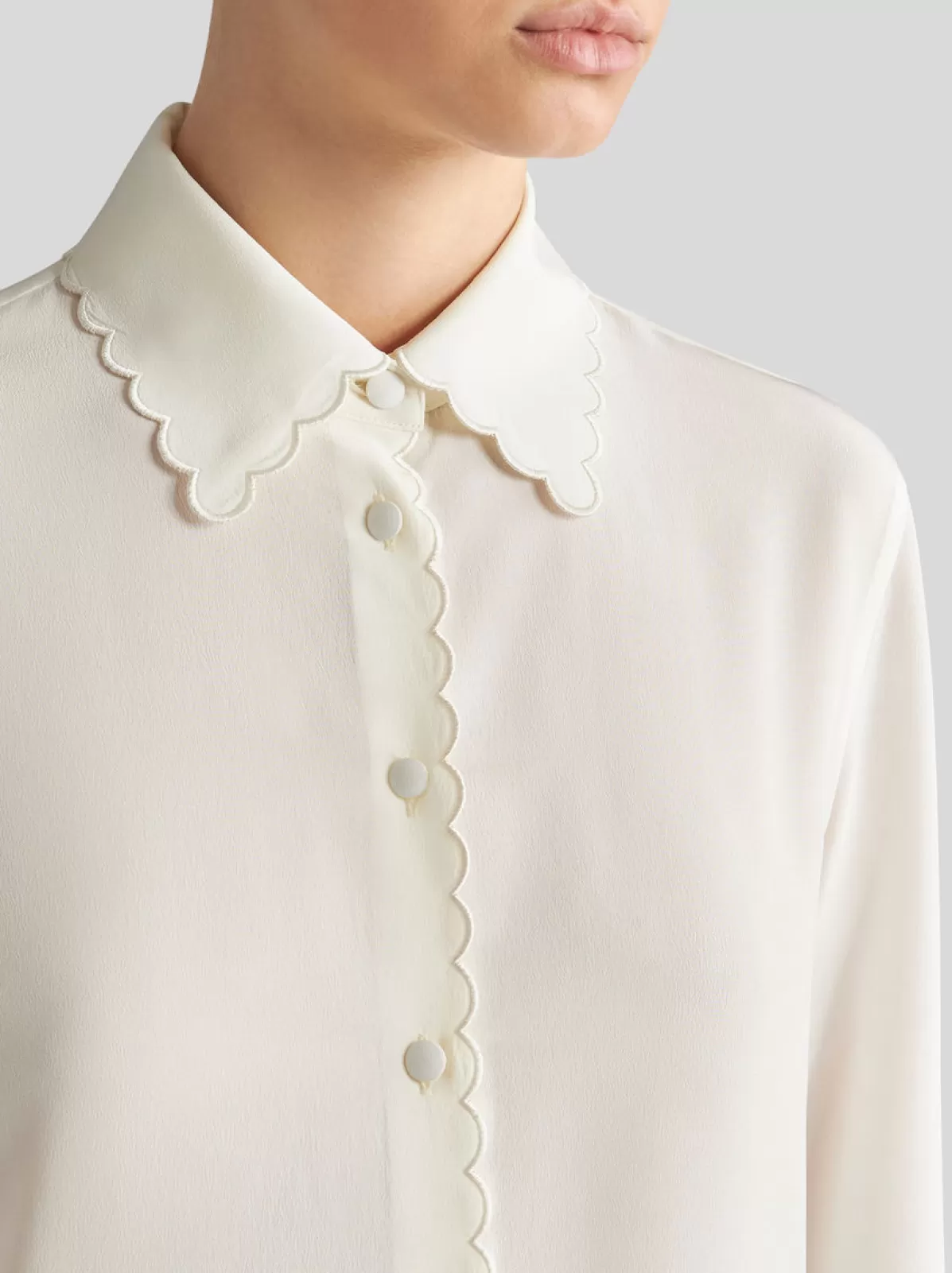 Donna Etro Camicia In Crêpe De Chine Di Seta | Donna | Bianca |