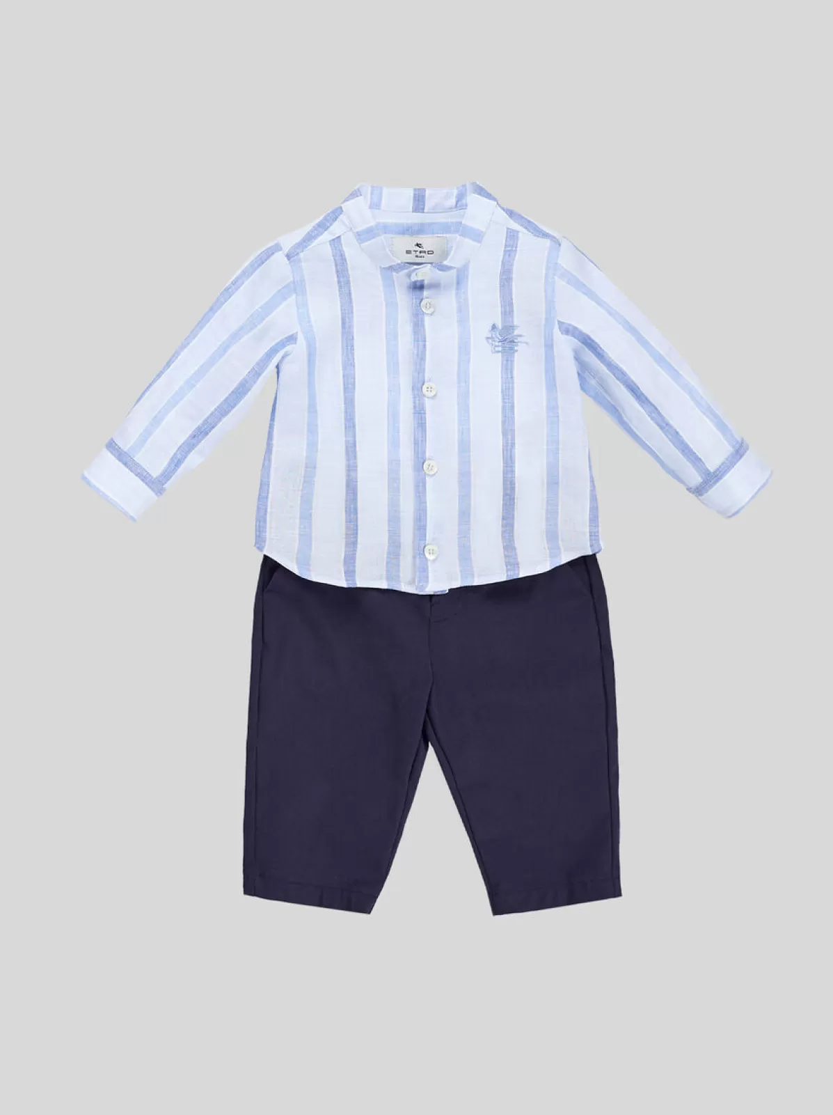 Bambino Etro CAMICIA IN LINO A RIGHE PER NEONATI |