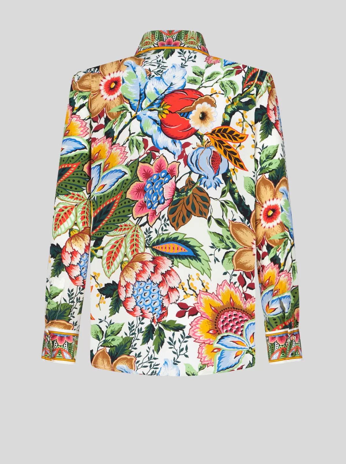 Donna Etro Camicia In Crêpe De Chine Con Stampa Bouquet |