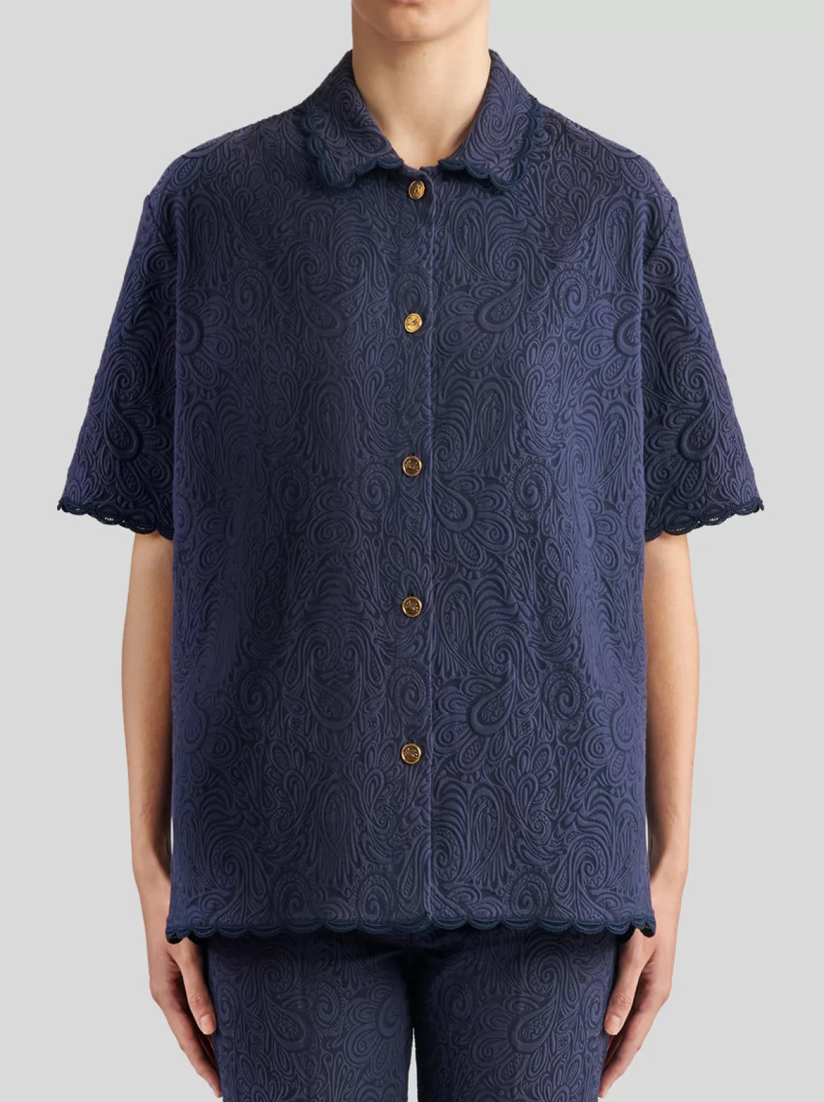 Donna Etro Camicia Paisley Jacquard | Donna | Blu |