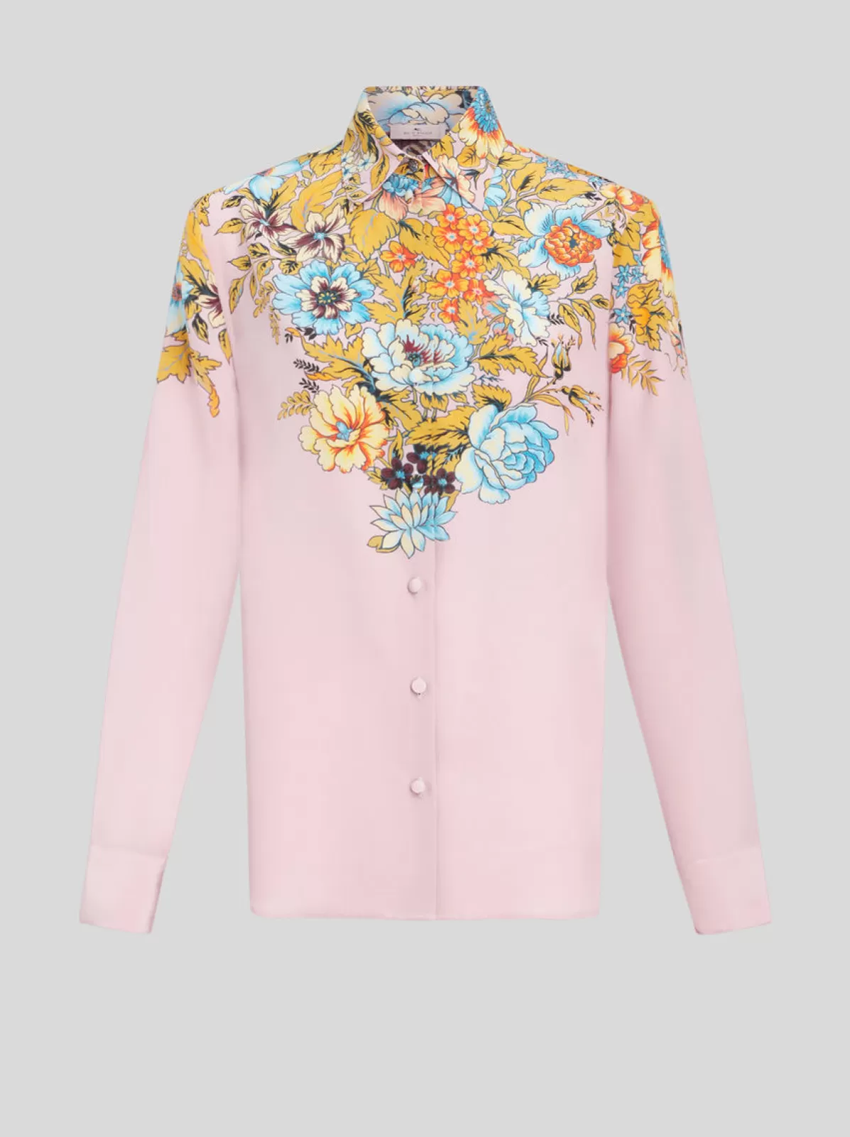 Donna Etro Camicia In Crêpe De Chine Con Stampa Piazzata |