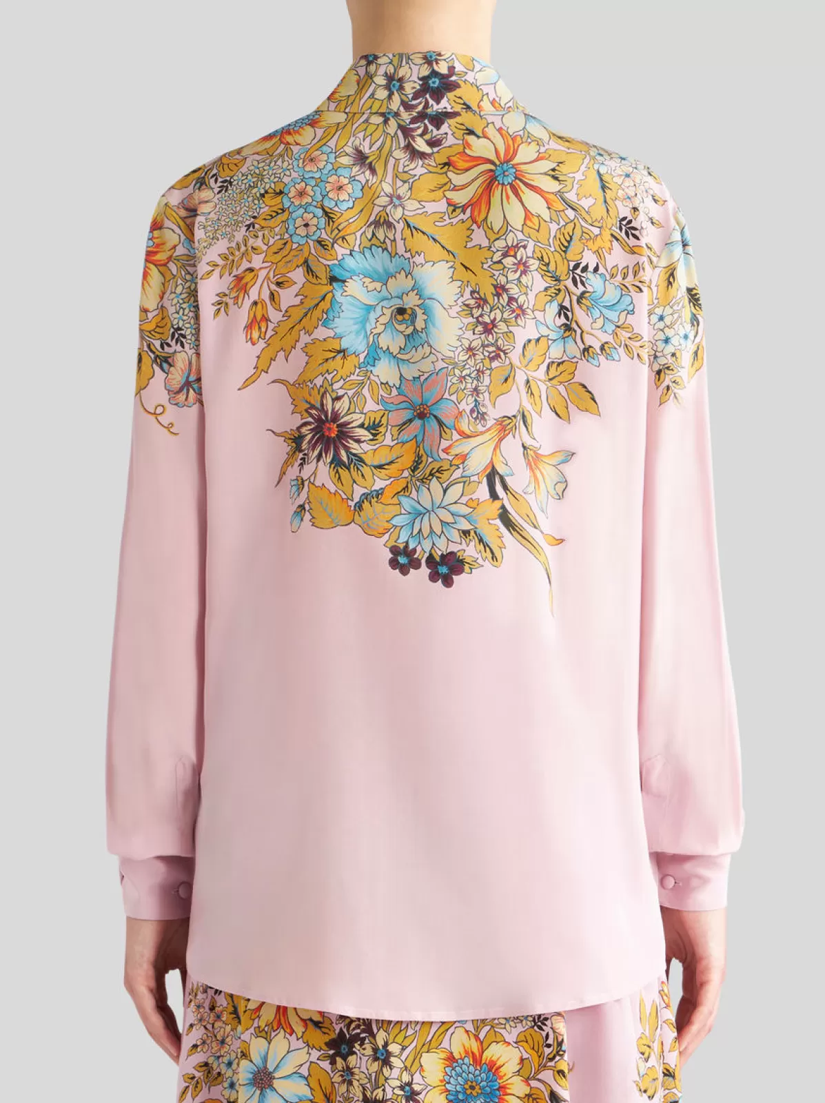 Donna Etro Camicia In Crêpe De Chine Con Stampa Piazzata |