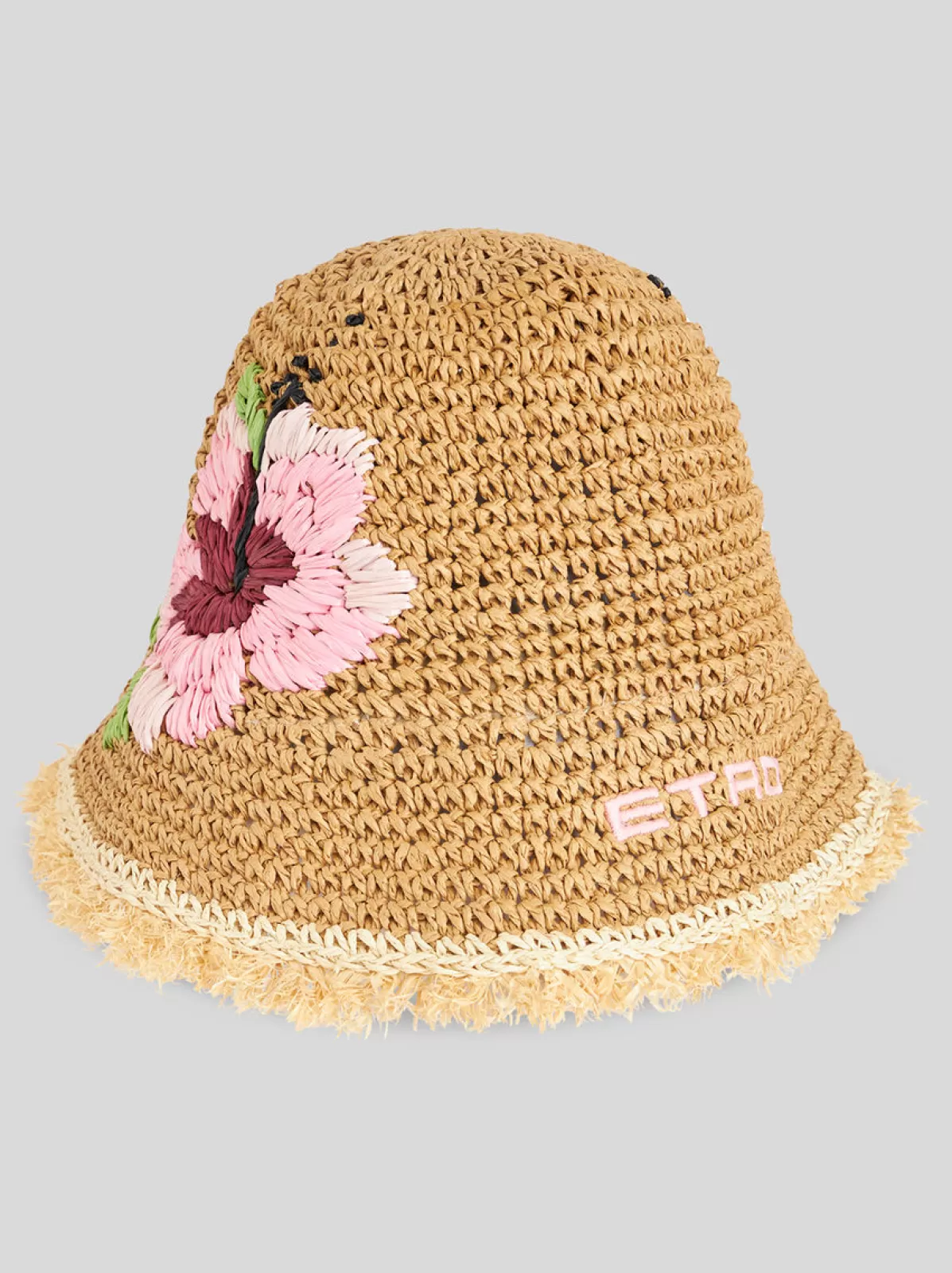 Donna Etro Cappello Bucket In Rafia Con Ricamo | Donna | Arancia |