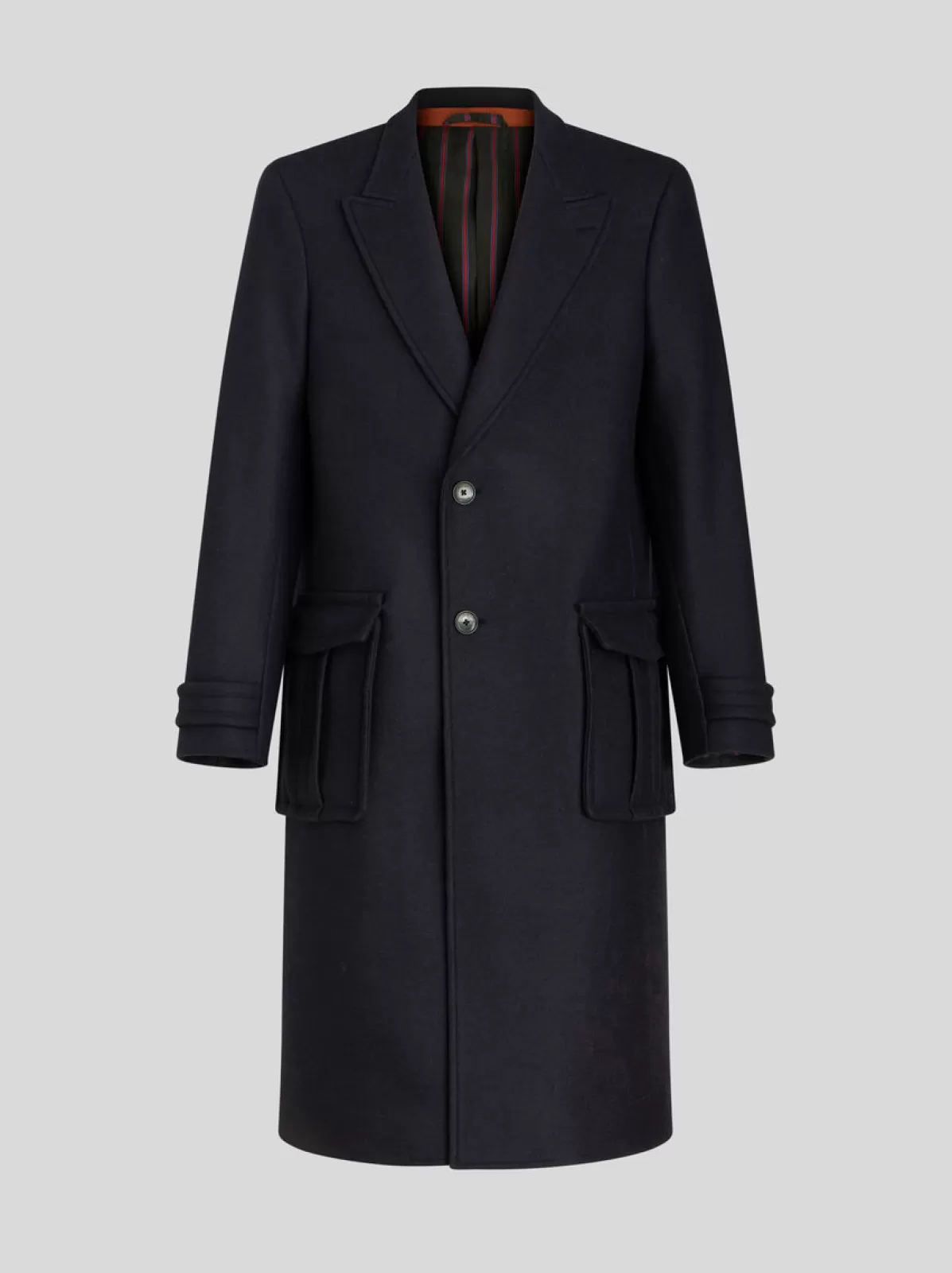 Uomo Etro Cappotto In Lana E Cashmere Con Rever A Lancia | Uomo |