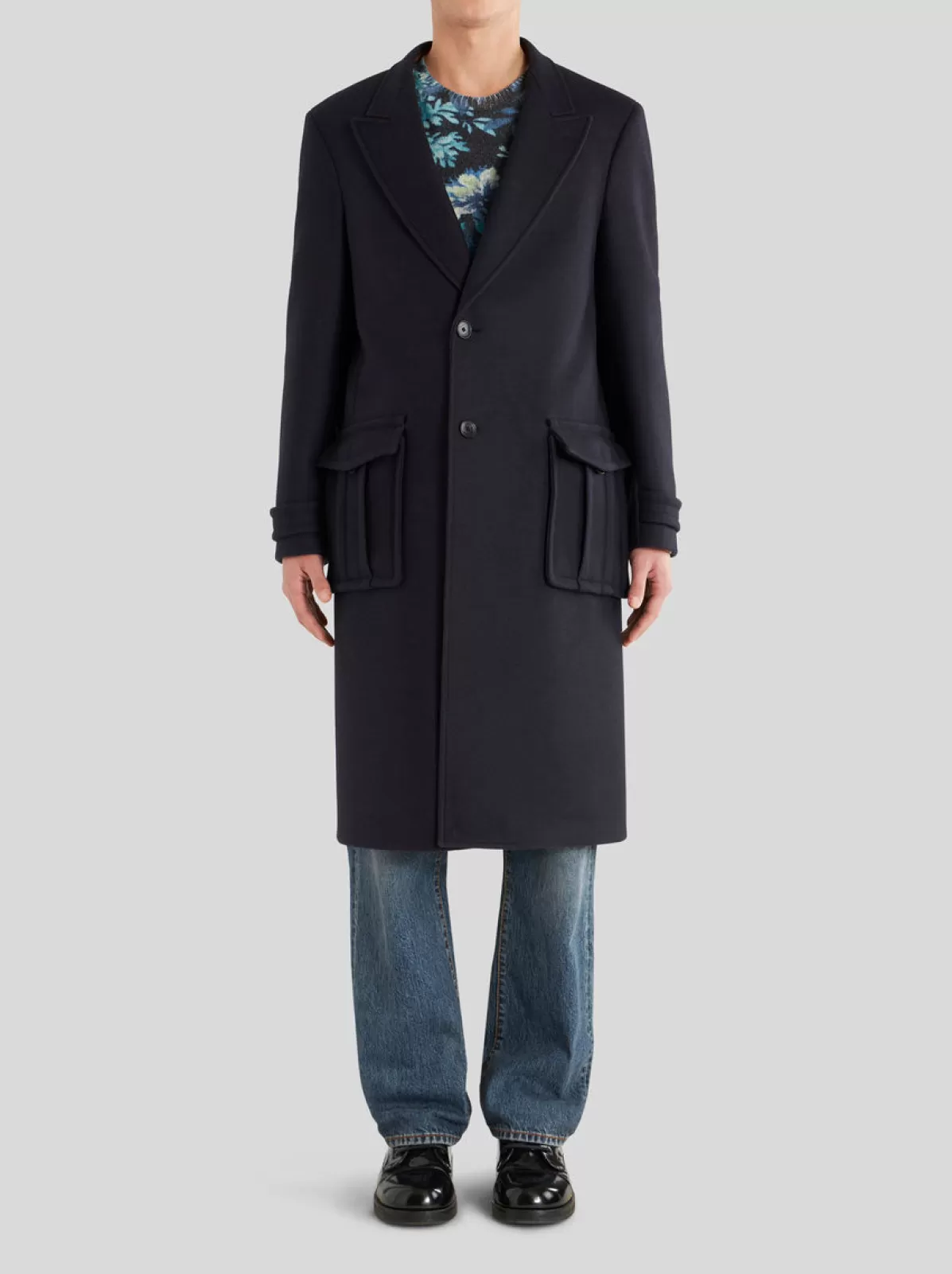 Uomo Etro Cappotto In Lana E Cashmere Con Rever A Lancia | Uomo |