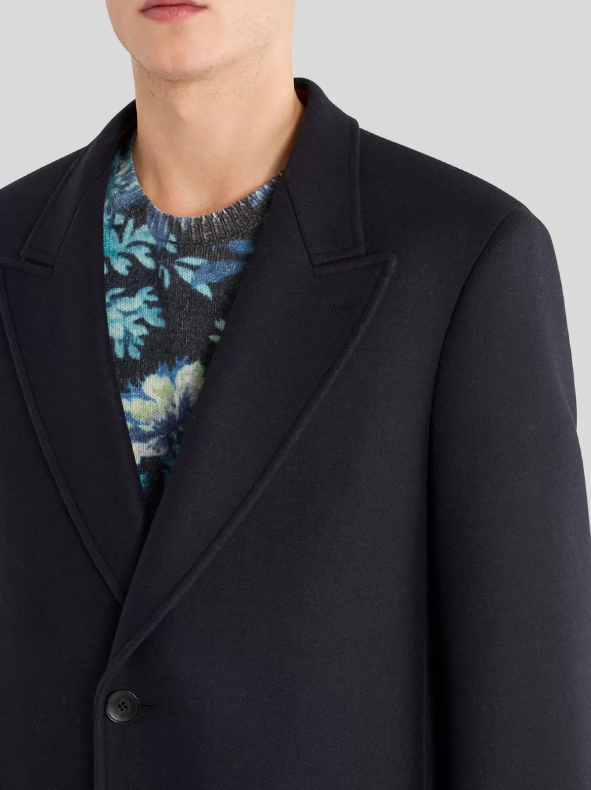 Uomo Etro Cappotto In Lana E Cashmere Con Rever A Lancia | Uomo |