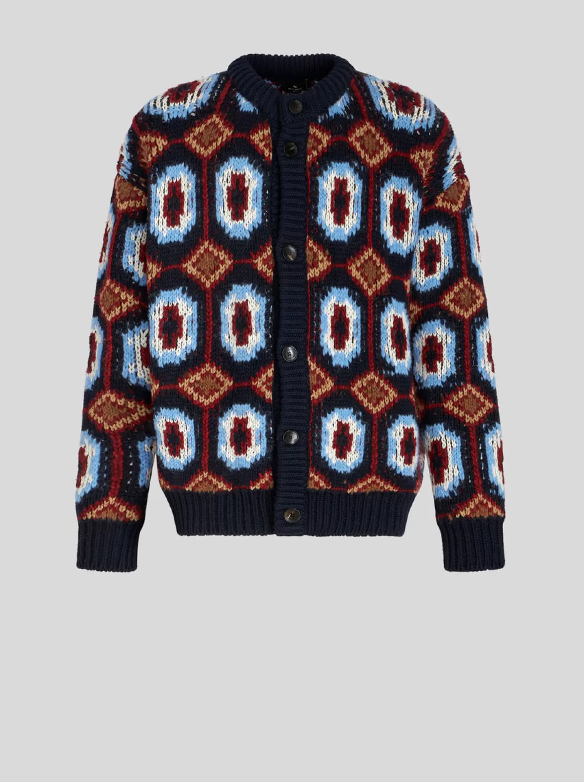 Uomo Etro CARDIGAN IN LANA E ALPACA JACQUARD |