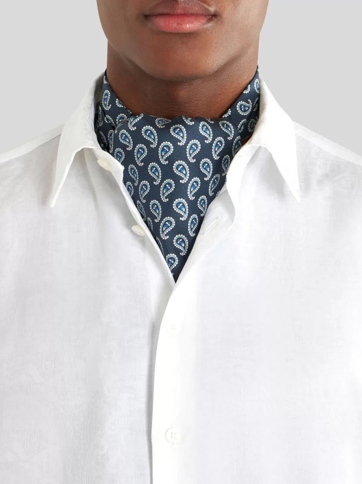 Uomo Etro Cravatta Ascot In Seta | Uomo | Blu |