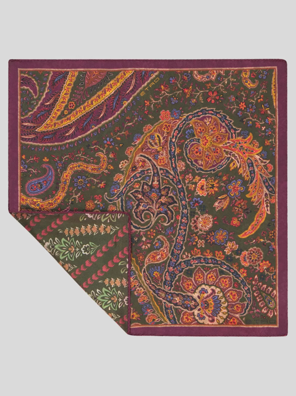 Uomo Etro FAZZOLETTO DA TASCHINO PAISLEY FLOREALE |