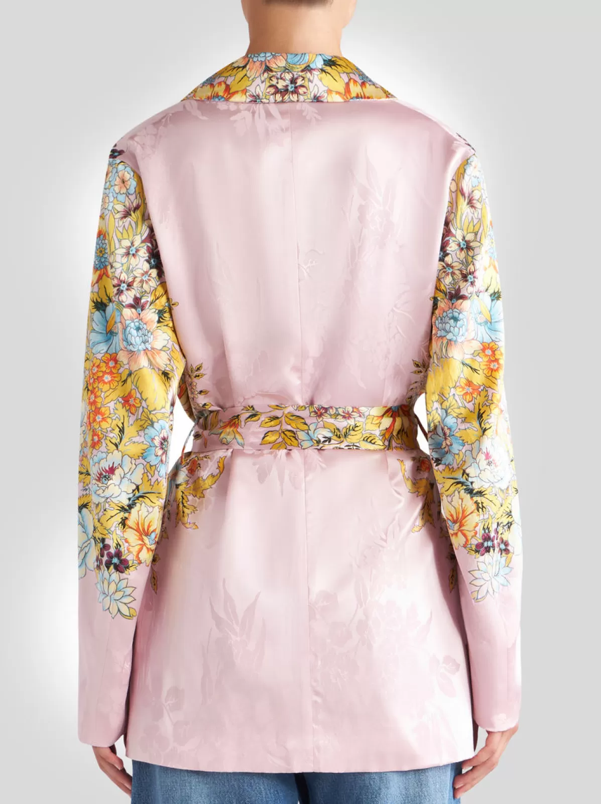 Donna Etro Giacca Vestaglia Jacquard Con Stampa Bouquet Da Donna |