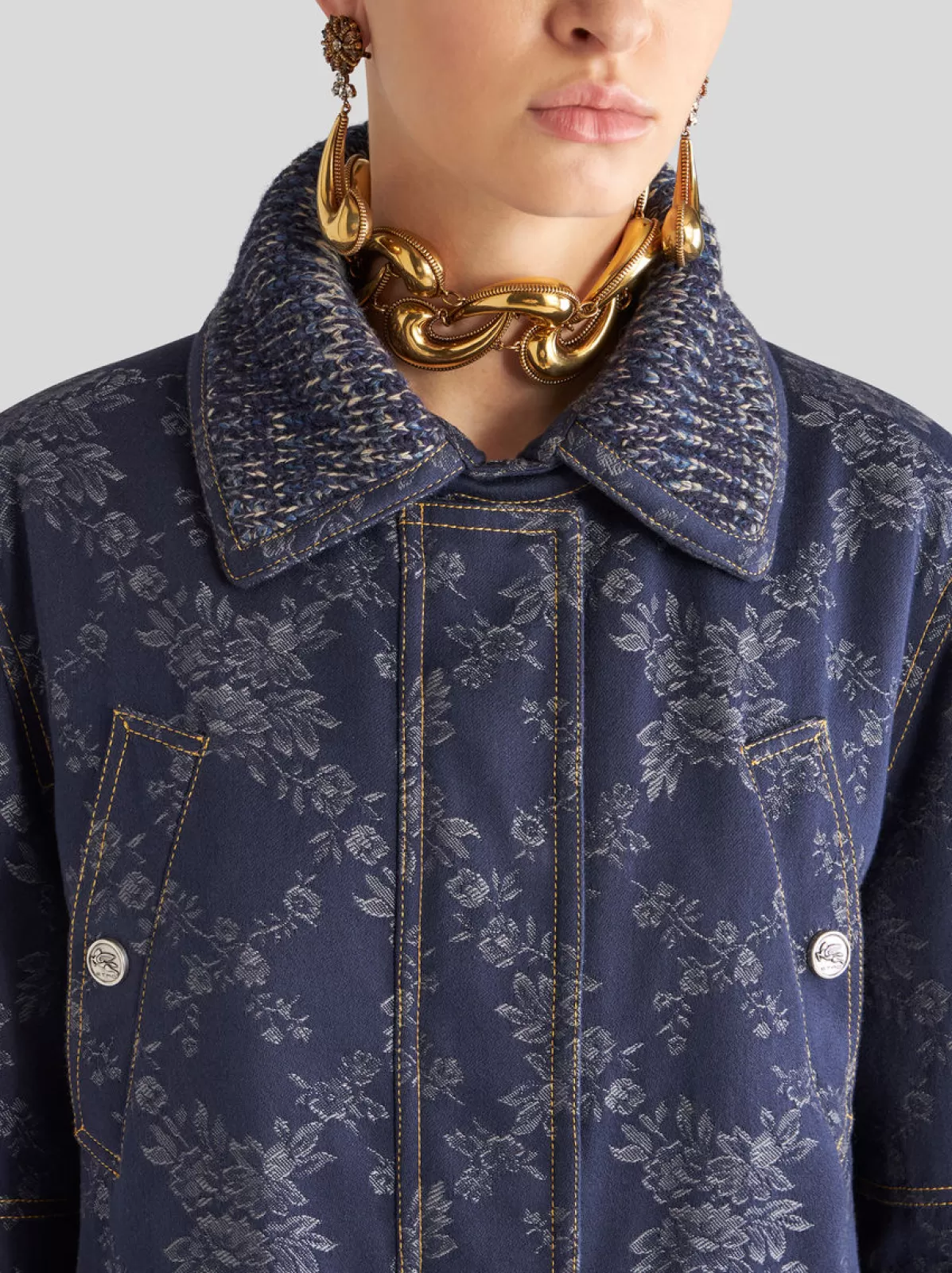 Donna Etro GIACCONE IN DENIM JACQUARD |