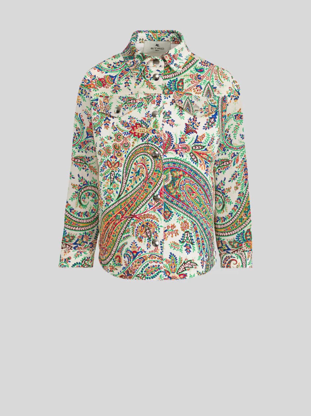 Bambino Etro GIUBBINO IN COTONE/DENIM STRETCH CON STAMPA PAISLEY FLOREALE PER BAMBINI |