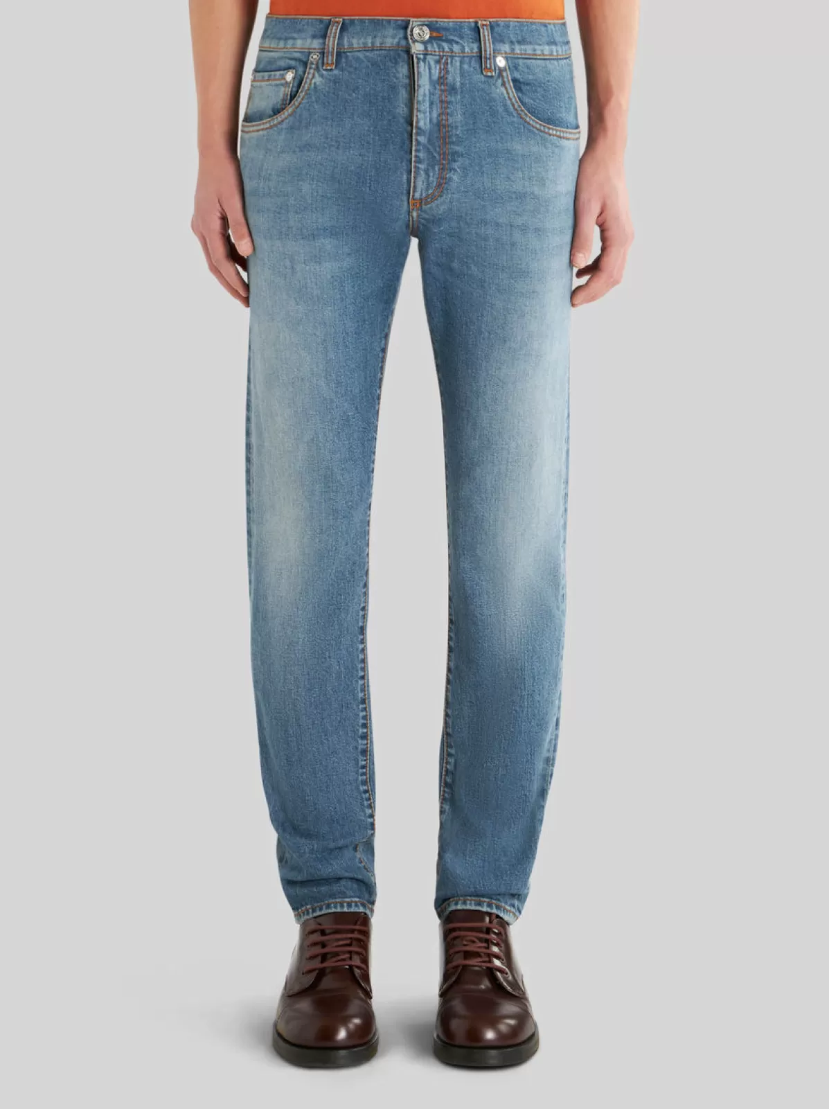 Uomo Etro Jeans Con Lavorazione Vintage E Pegaso | Uomo |