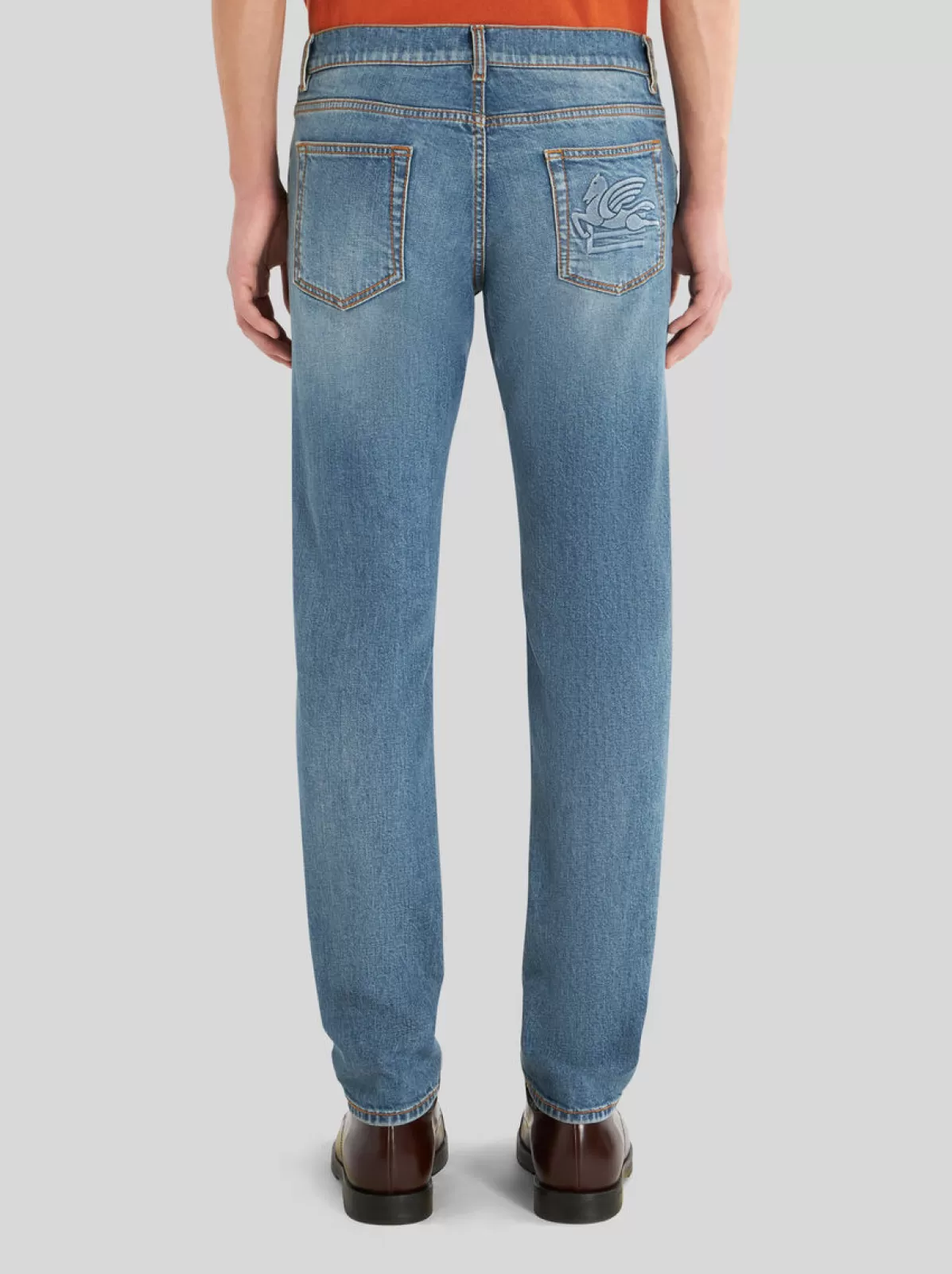 Uomo Etro Jeans Con Lavorazione Vintage E Pegaso | Uomo |