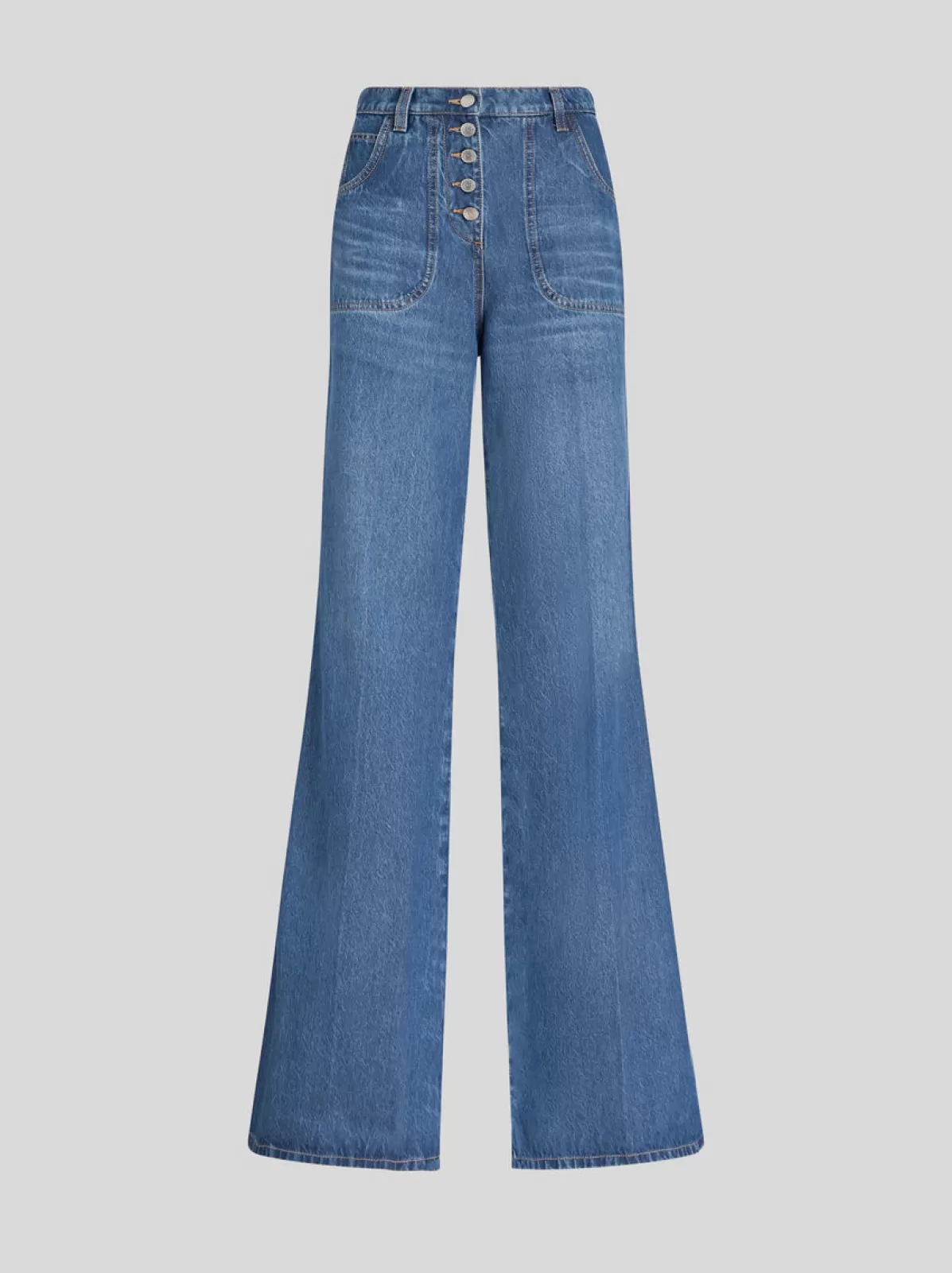 Donna Etro Jeans Flared Con Ricami | Donna | Blu |