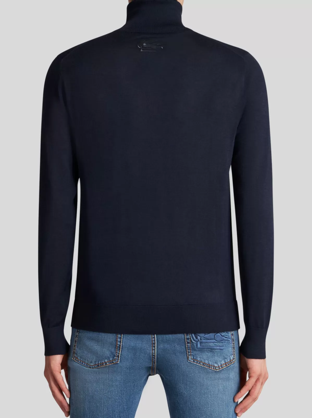 Uomo Etro Maglia A Collo Alto Con Logo Sul R | Uomo | Blu |