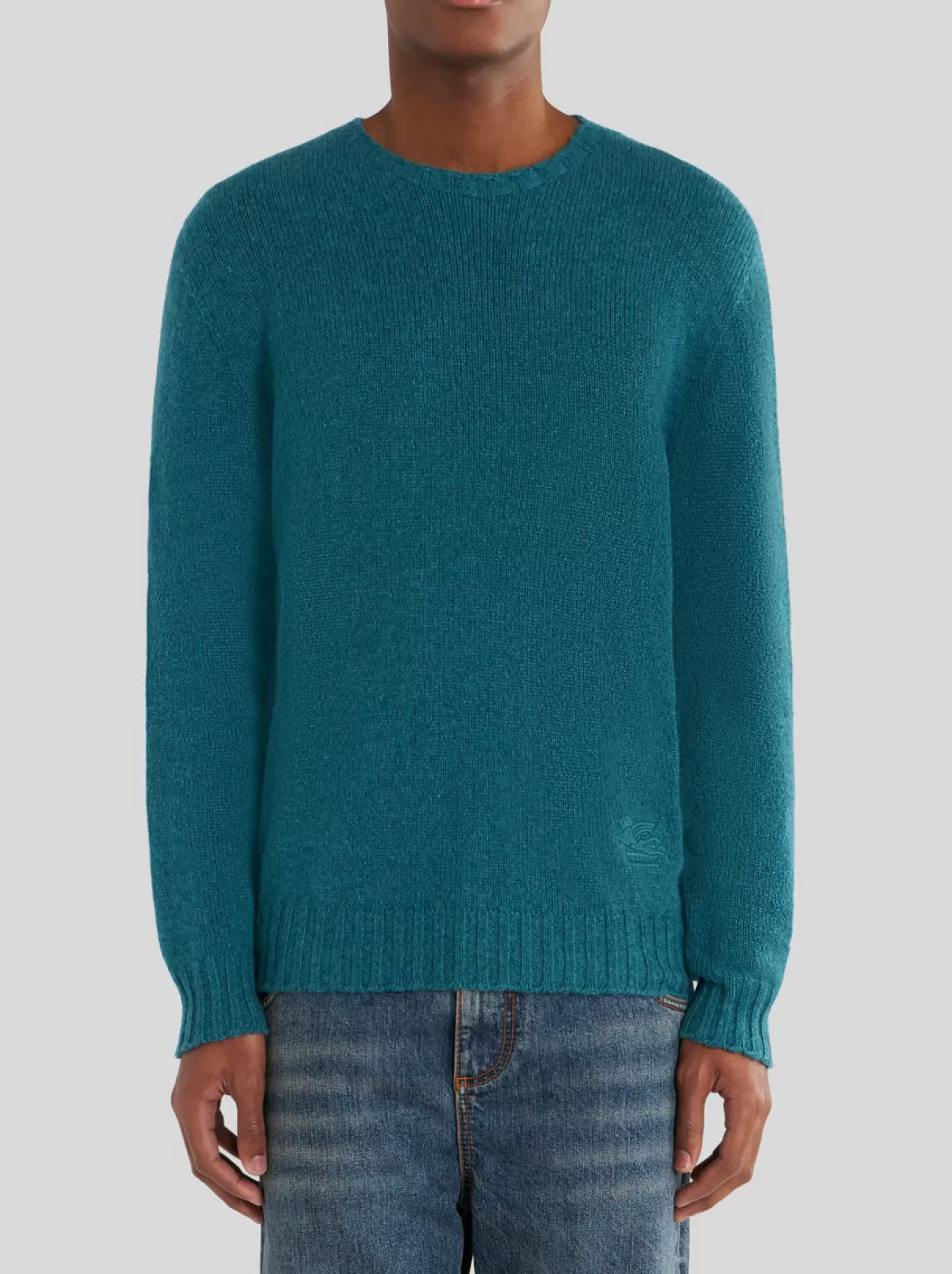 Uomo Etro Maglia In Cashmere Con Logo Sul Fondo | Uomo | |