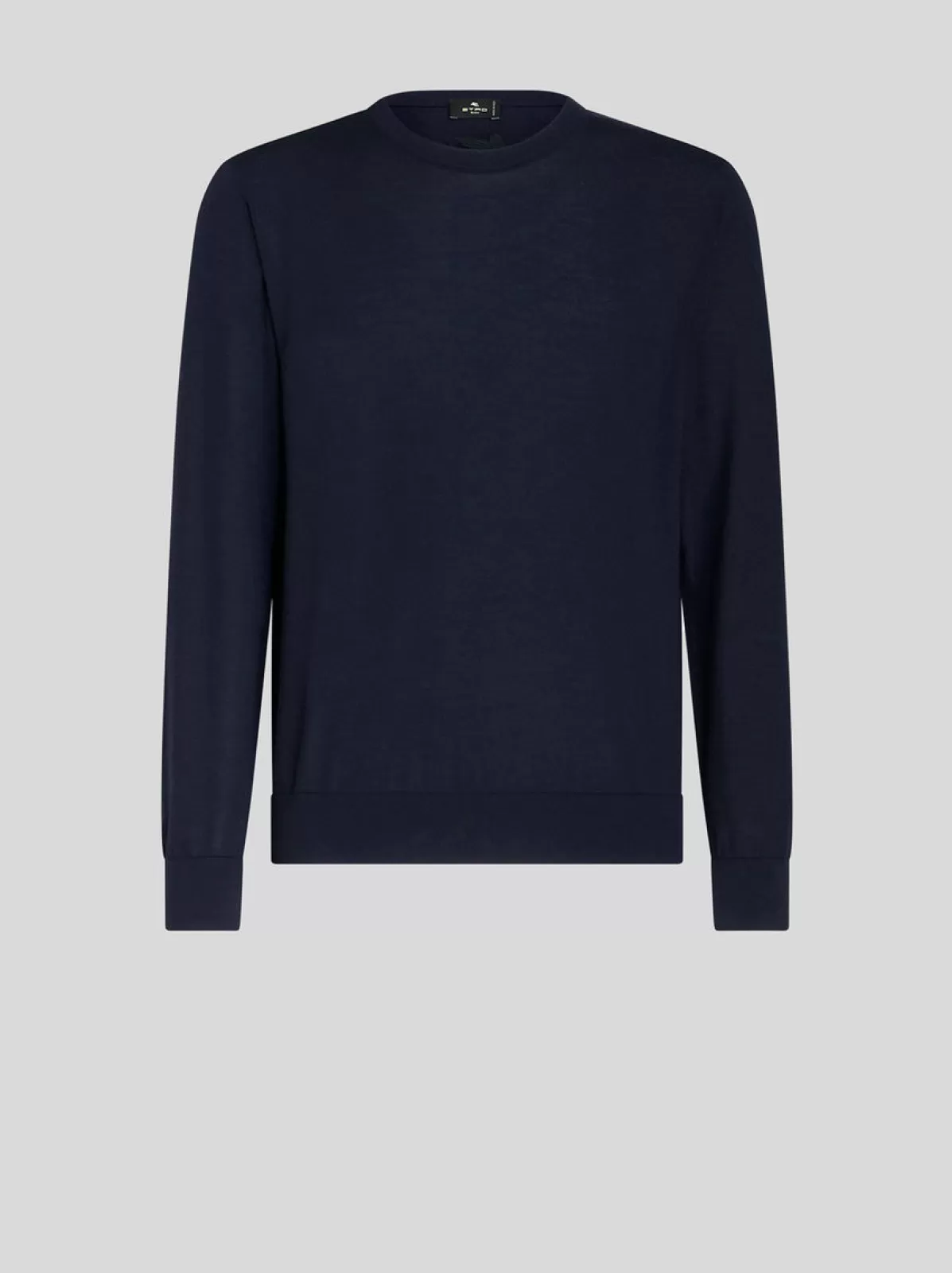 Uomo Etro Maglia In Seta E Cashmere Con Logo | Uomo | Blu |