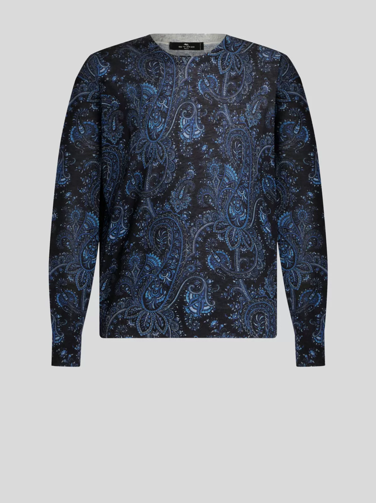 Uomo Etro Maglia Paisley In Seta E Cashmere | Uomo | Blu |