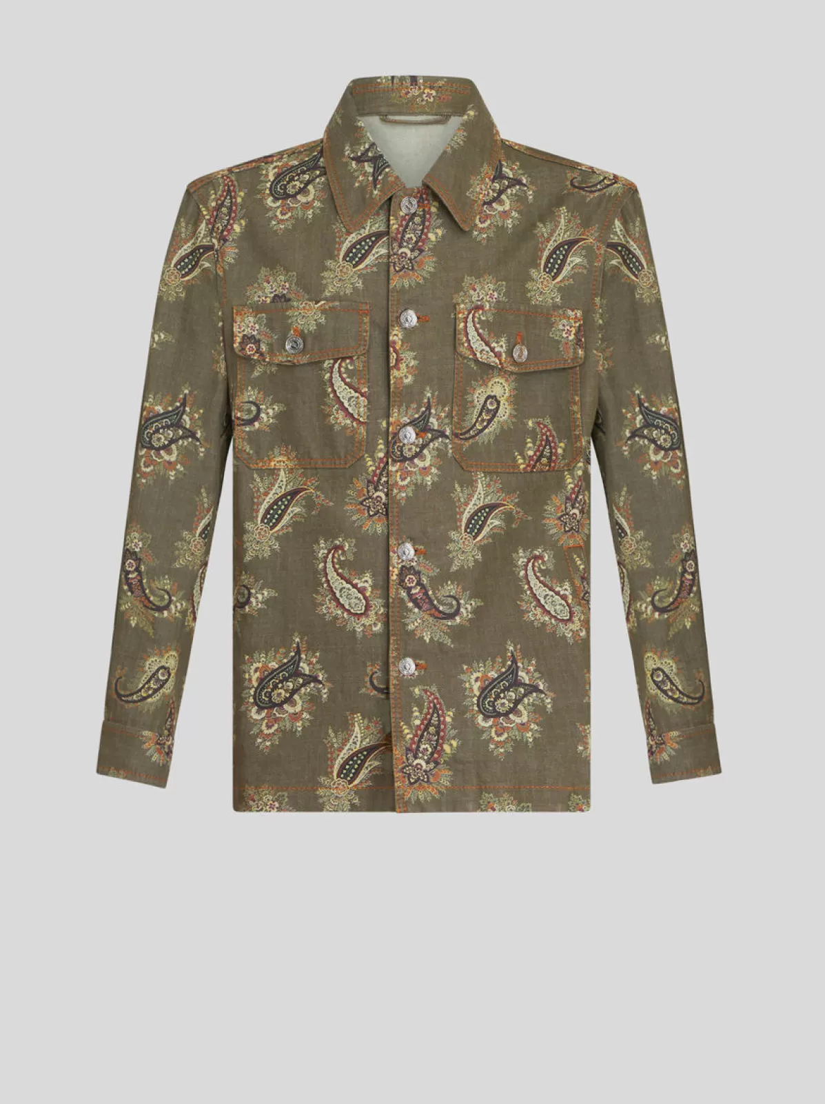 Uomo Etro OVERSHIRT IN DENIM PAISLEY |