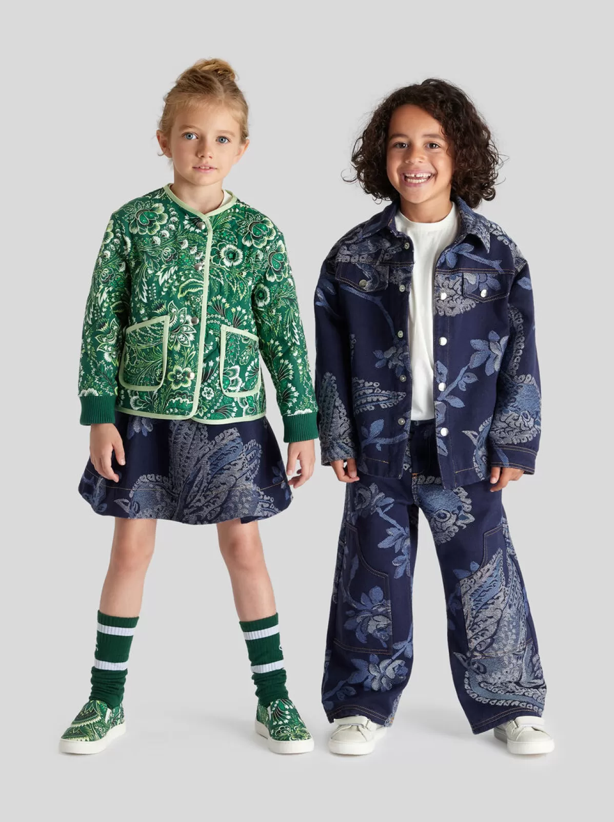 Bambino Etro PANTALONI CARGO IN DENIM JACQUARD PER BAMBINI |