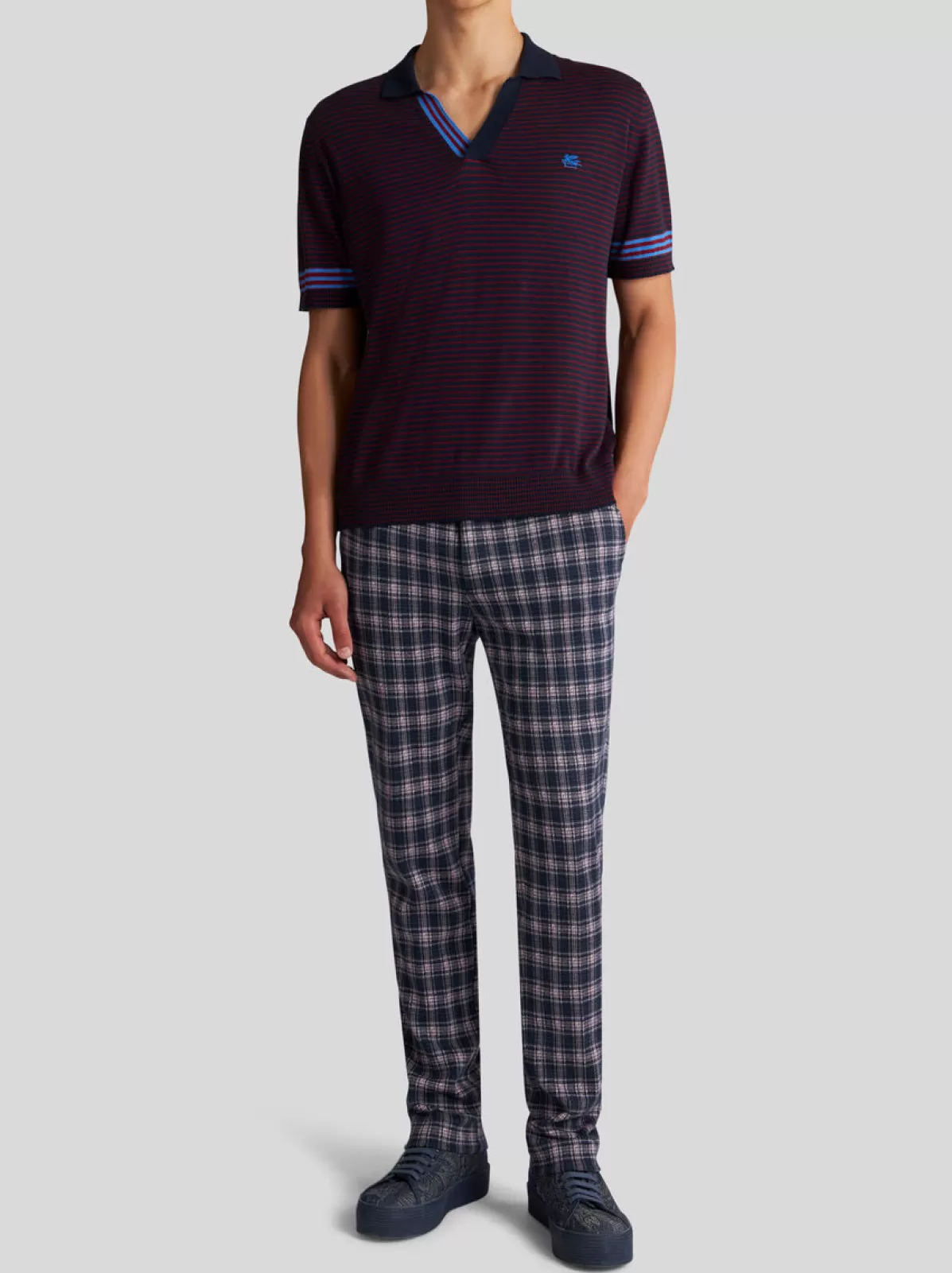 Uomo Etro PANTALONI IN COTONE CON MOTIVO CHECK |