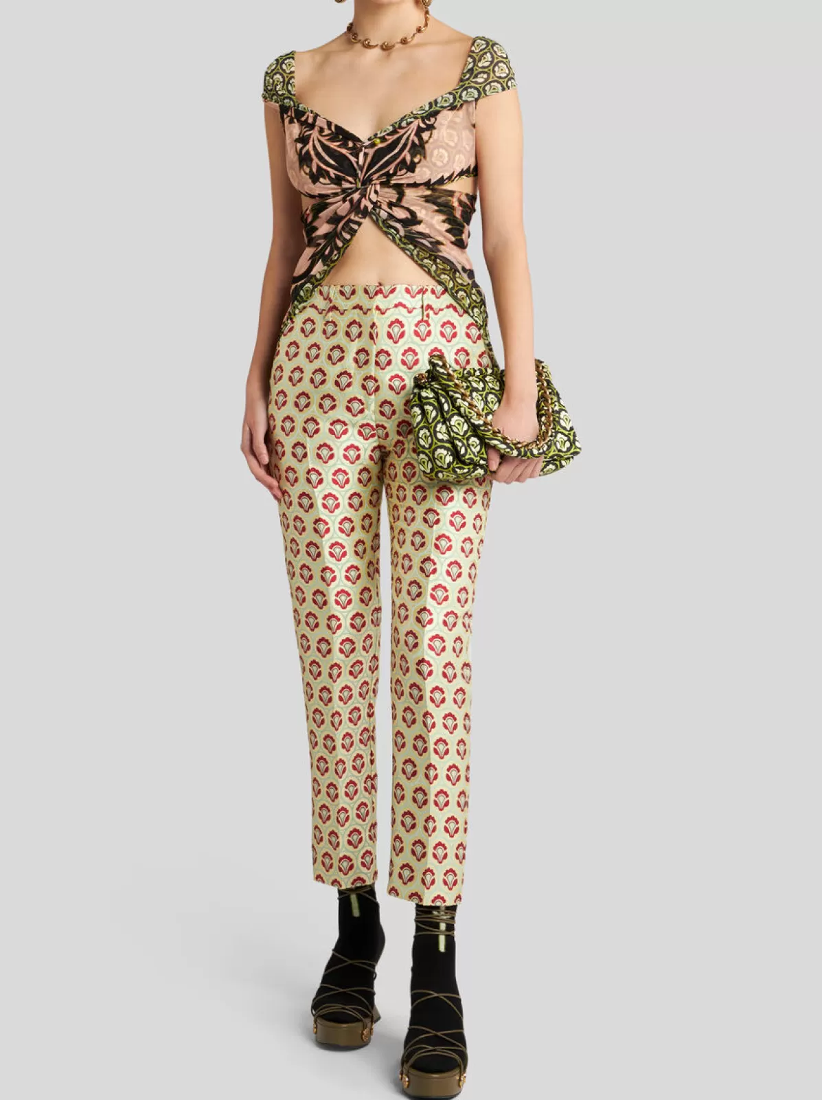 Donna Etro PANTALONI IN JACQUARD LUCIDO |