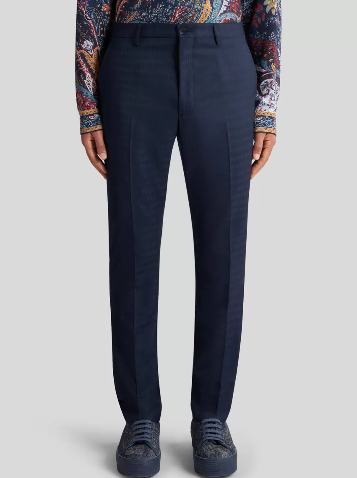 Uomo Etro PANTALONI IN LANA JACQUARD |