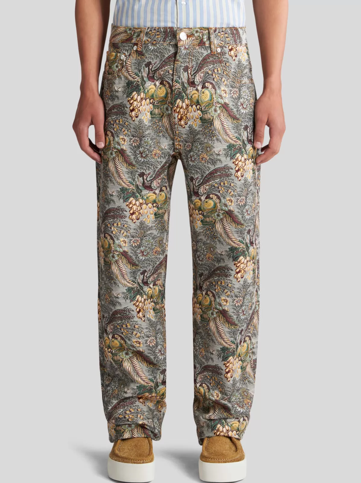 Uomo Etro PANTALONI IN LINO JACQUARD |