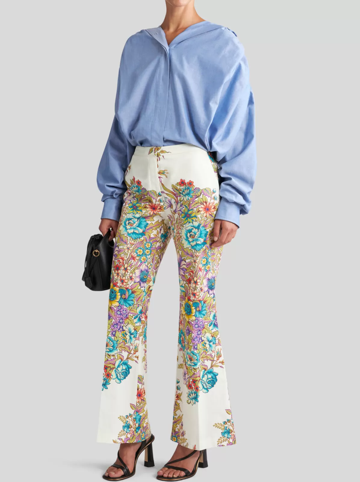 Donna Etro Pantaloni Slim Fit Con Stampa Bouquet Da Donna |