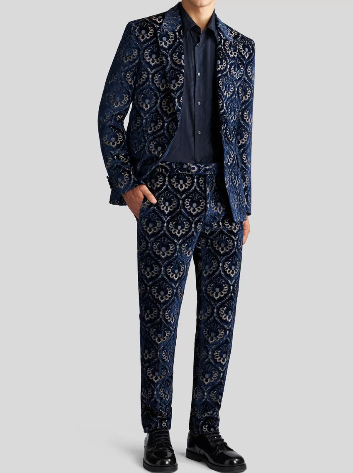 Uomo Etro PANTALONI SLIM IN VELLUTO JACQUARD |