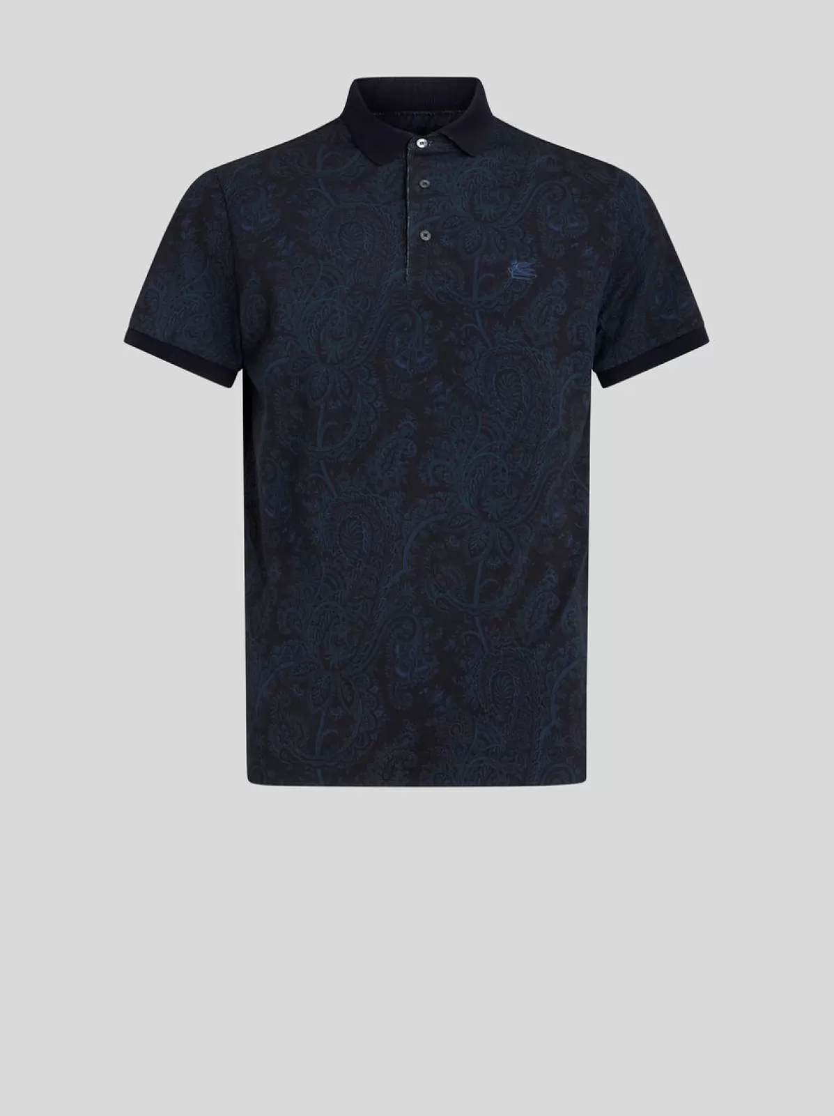 Uomo Etro Polo In Cotone Paisley | Uomo | Blu |